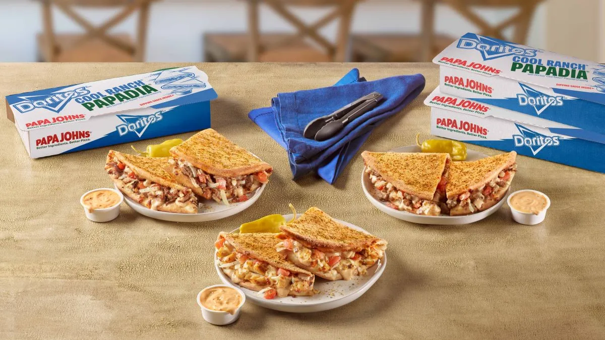 Papa Johns Cool Ranch Papadia sandwiches in various packaging and contexts.