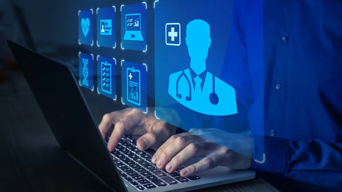 A graphic of an electronic medical record.