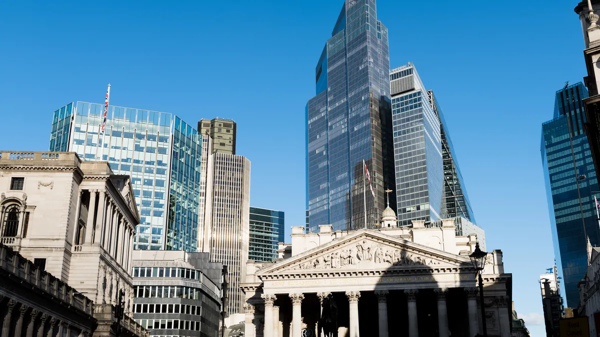 Financial buildings in the City of London, UK