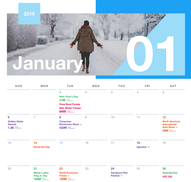 Twitter 2019 calendar