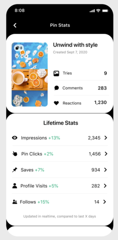 Idea Pin stats