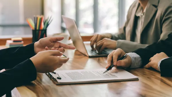 Business people contract