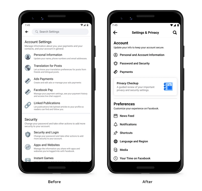 Facebook Settings Update