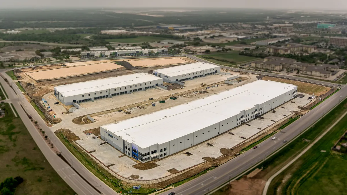 Aerial shot of the Sunris Commerce Center in Round Rock, Texas.