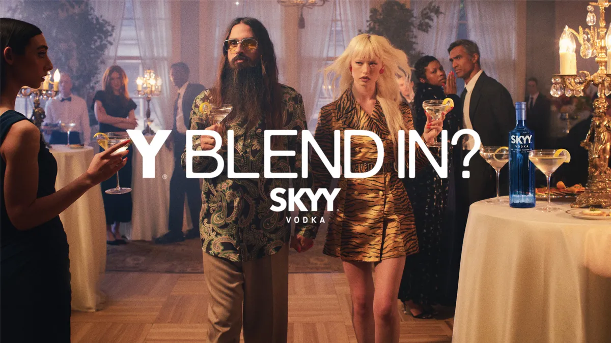 Two people in Skyy Vodka campaign