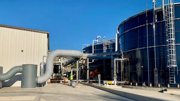 Large industrial wastewater tanks