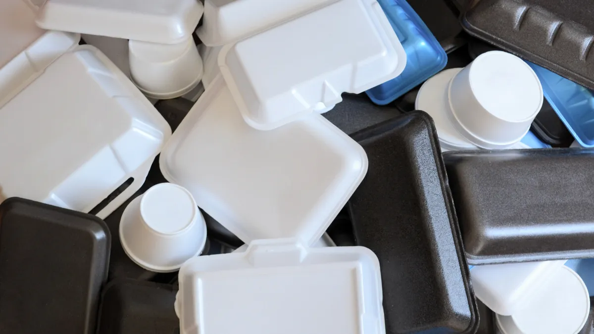 Foam takeout containers and other packaging waste