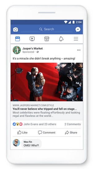 An example of an engagement bait Facebook post