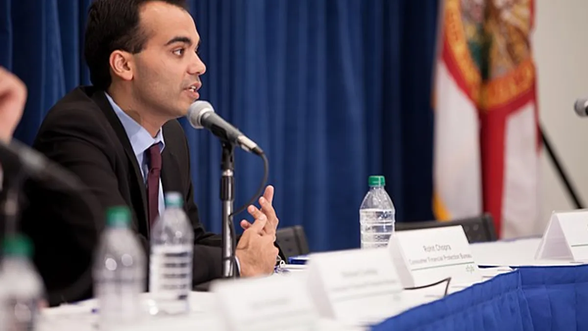 Rohit Chopra discusses the impact of student debt on the individual borrower and the public at a Consumer Financial Protection Bureau hearing on May 8, 2013.