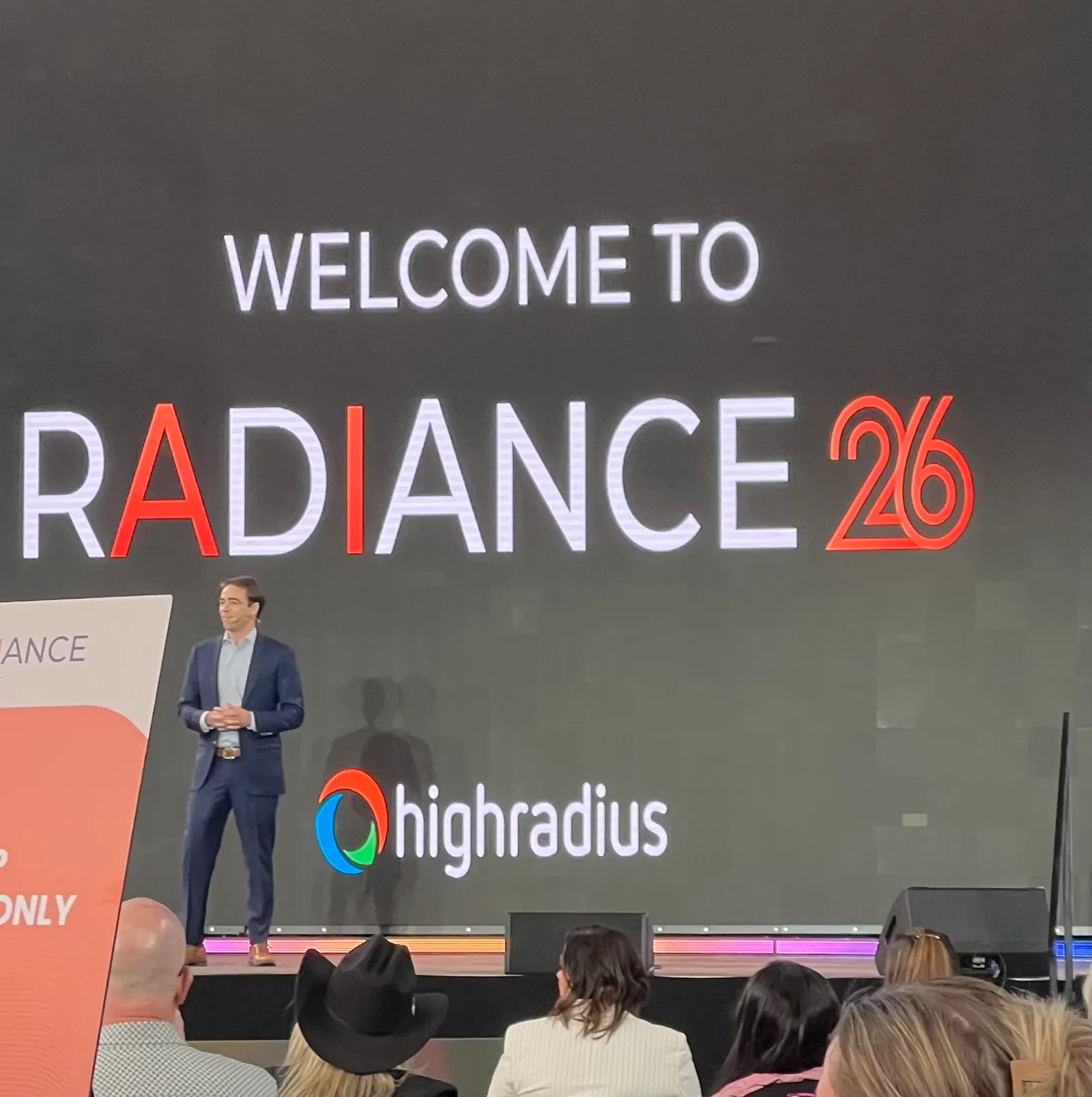 Tyler Shultz delivers a keynote speech at the Radiance 2026 conference in Arlington, Texas, on Tuesday, Feb. 24.