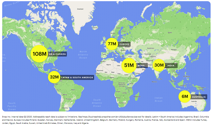 Snapchat audience reach