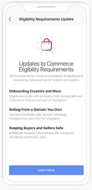 Instagram Shopping eligibility