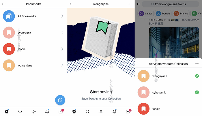 Twitter Bookmarks categories