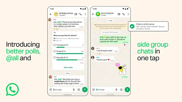 WhatsApp group chat updates