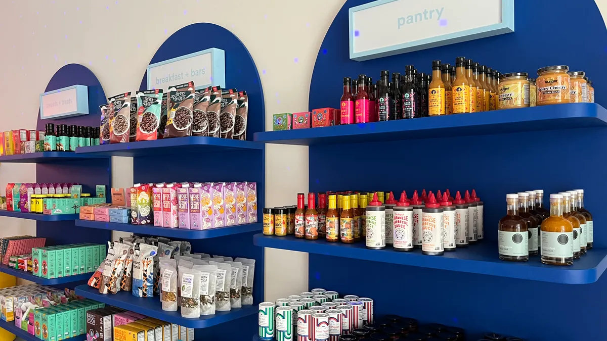 Pantry, breakfast and sweet items on display at Pop Up Grocer in Washington, D.C. in May 2022