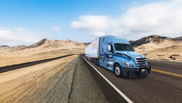 Shipping truck on highway