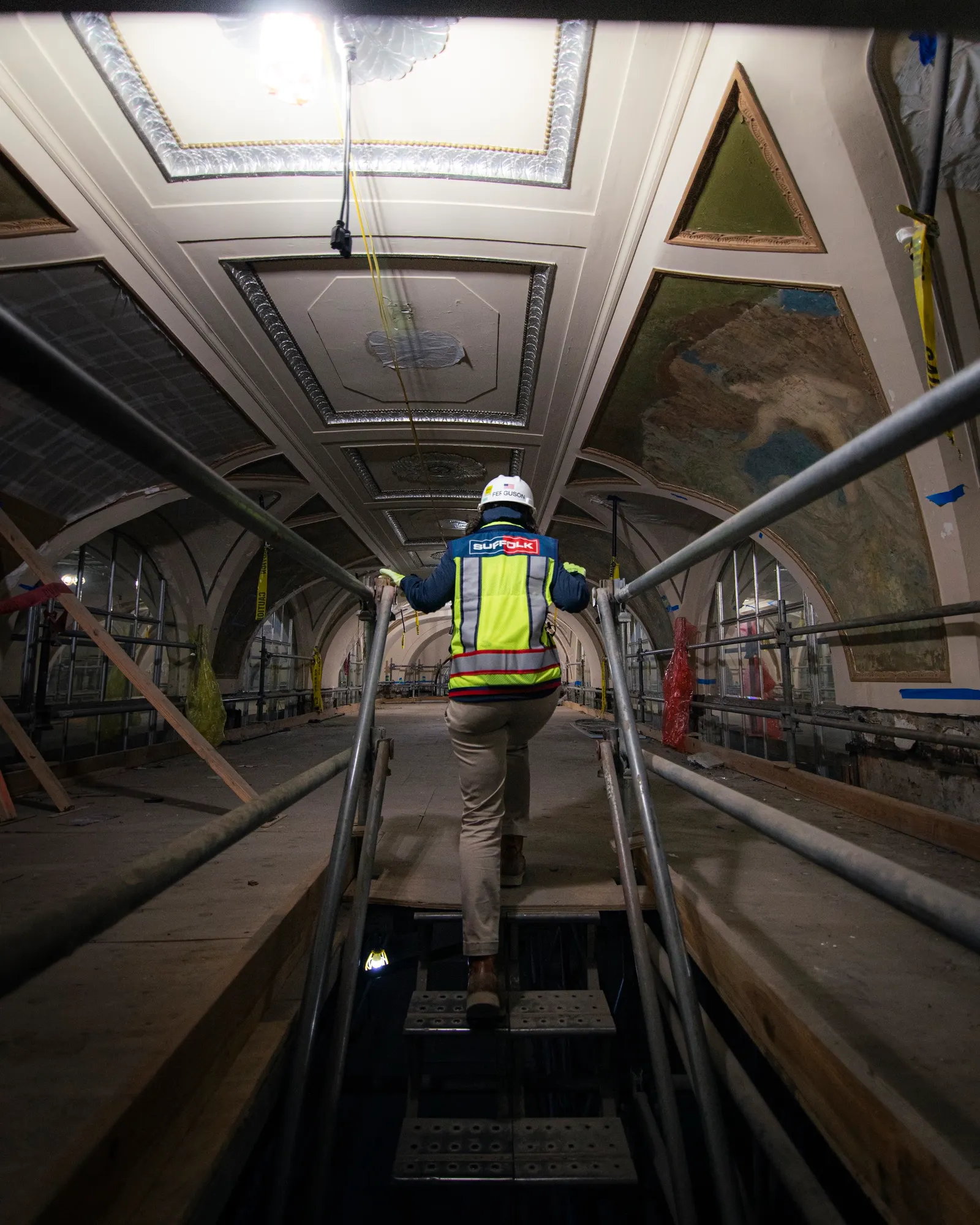 Waldorf Silver Corridor ceiling under construction