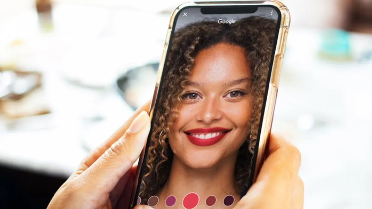 Google lets users virtually try on makeup using AR.