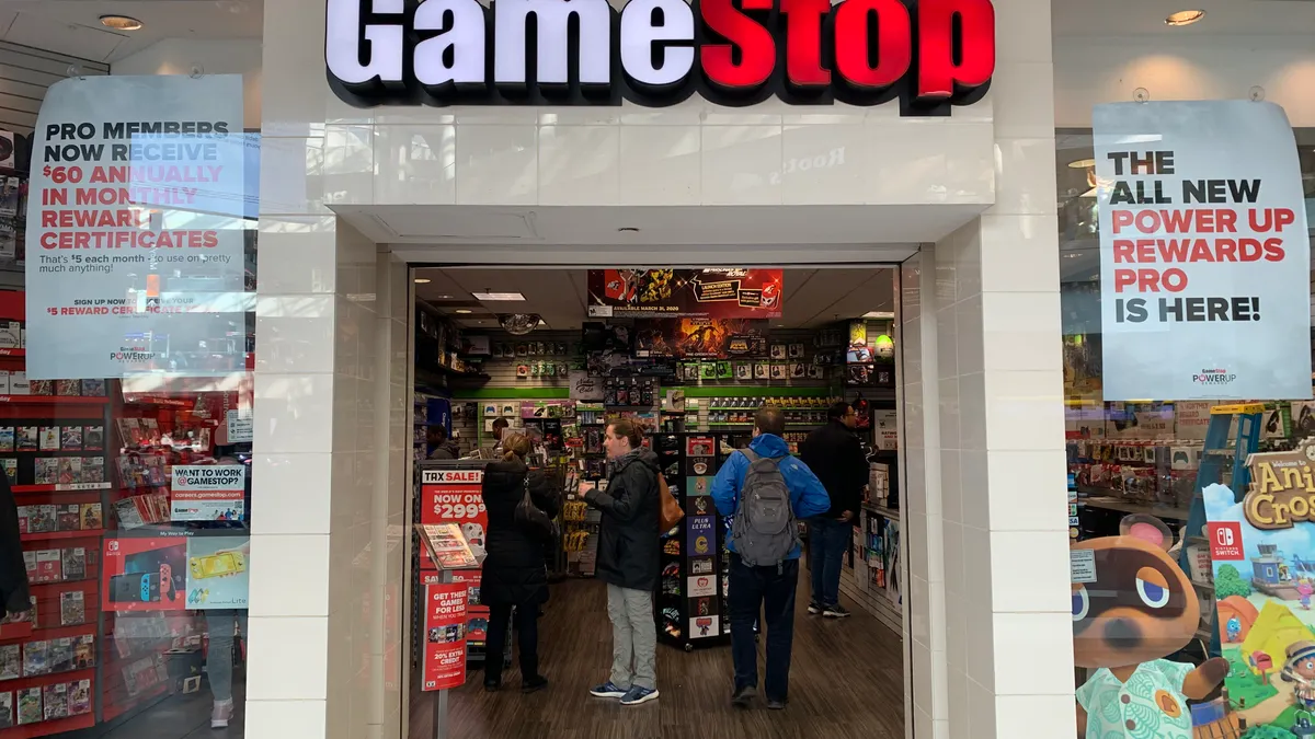 A GameStop storefront in a mall