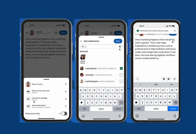 LinkedIn adds collaborative posts