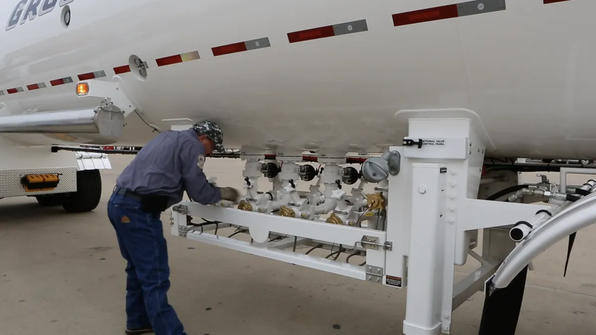 A worker at a Groendyke Transport tanker.