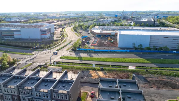 Aerial view of data centers in Ashburn, Virginia.