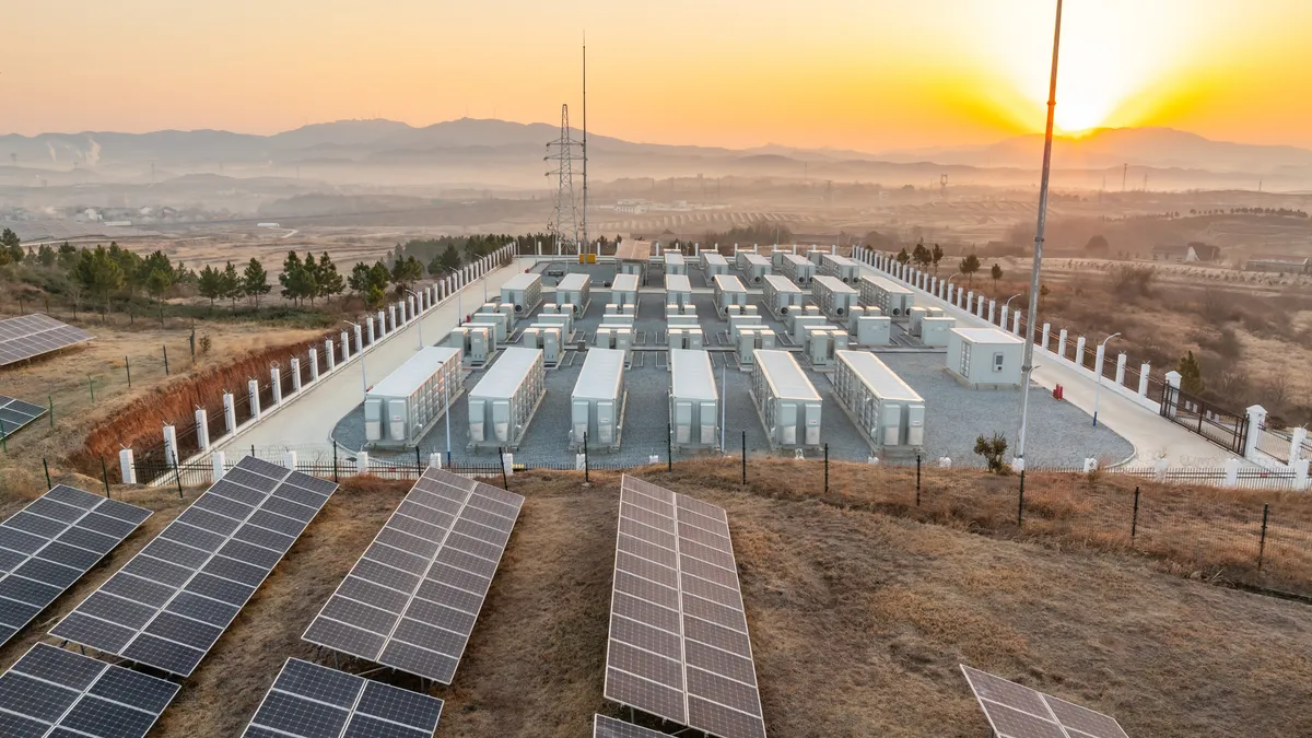 Energy storage power station in the morning