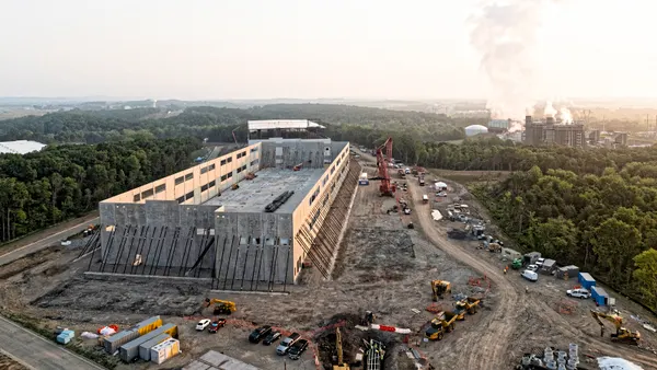 Aerial view of data centers under construction in Leesburg, Va.