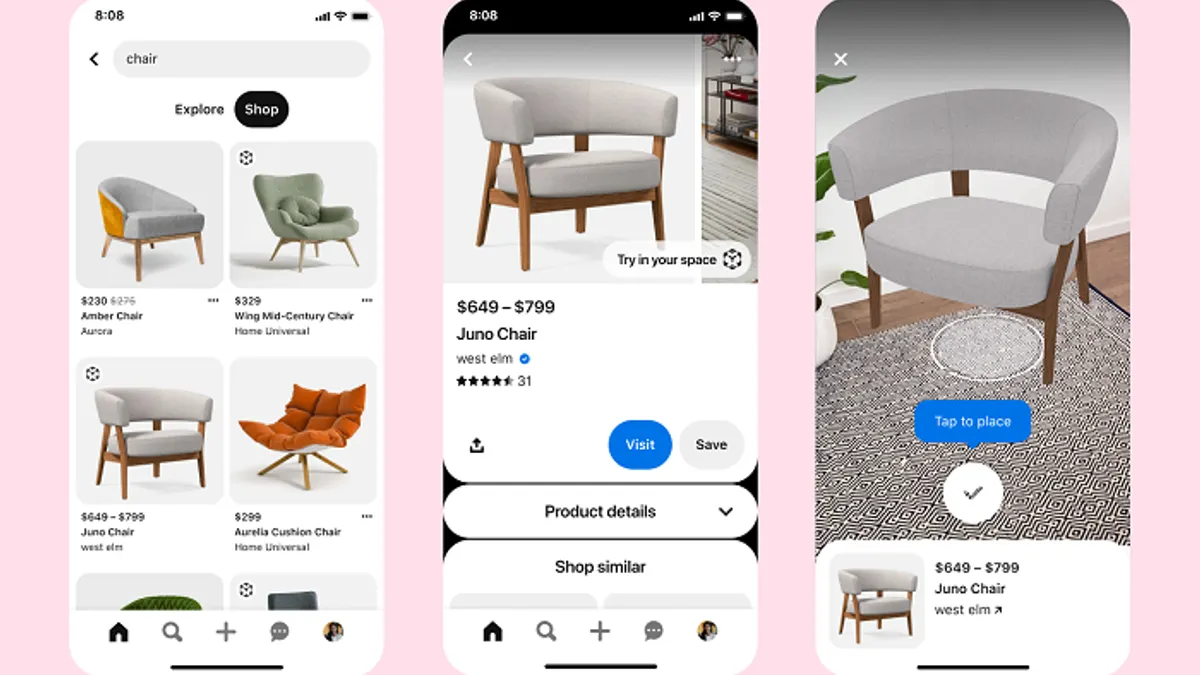 Pinterest AR shopping