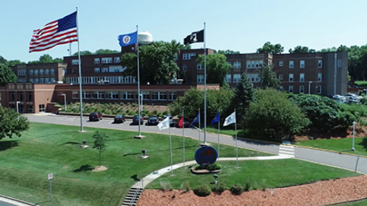 An exterior image of a veterans center building