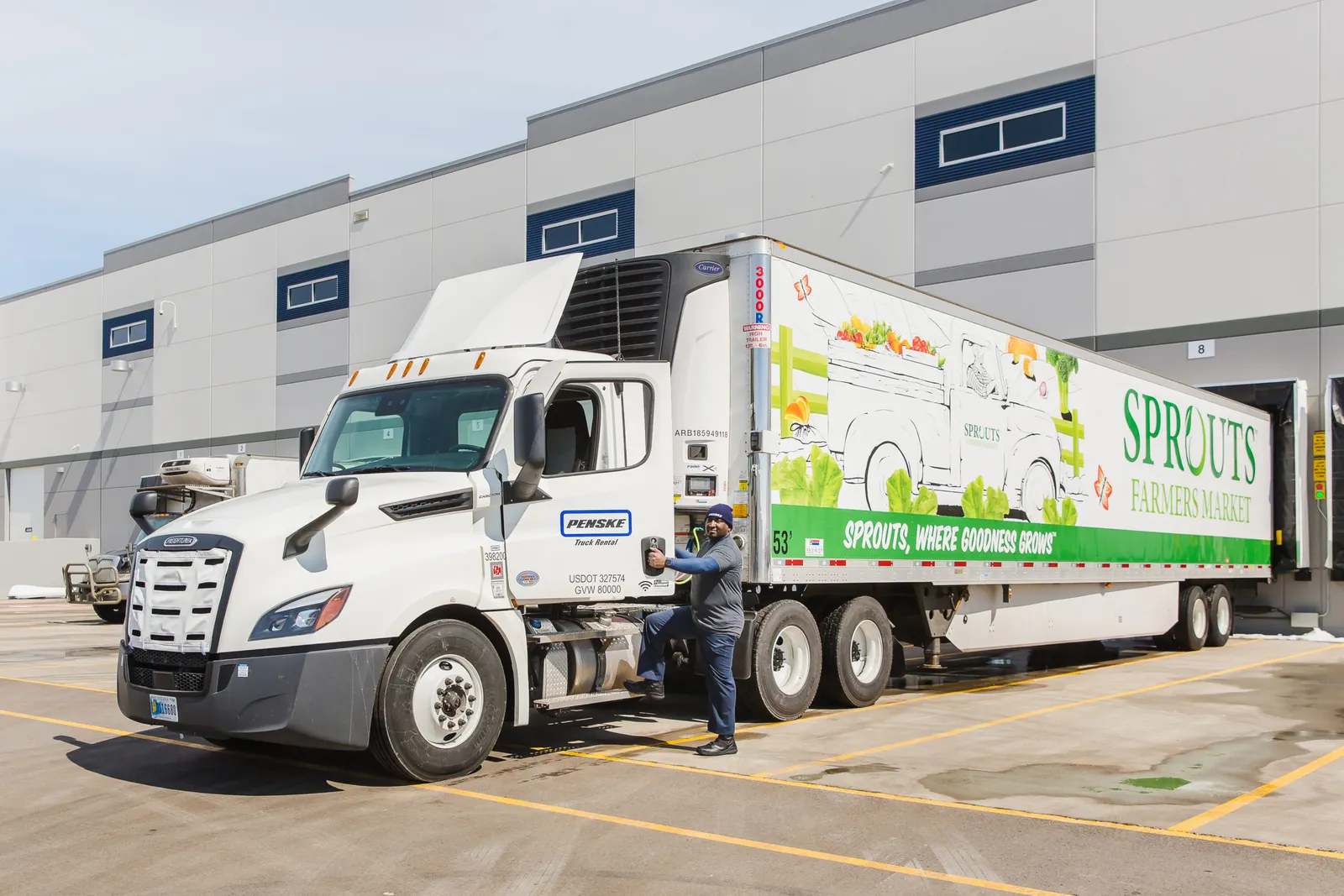 A truck and truck driver.
