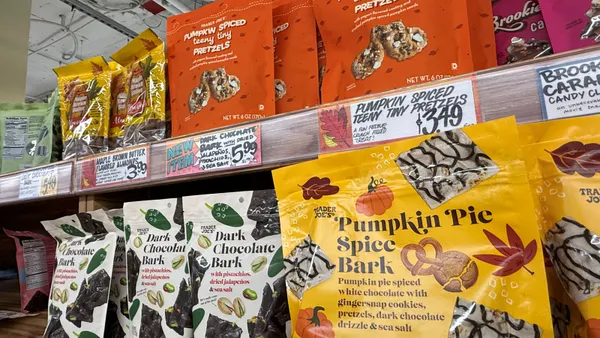 Fall-flavored items at a grocery store.