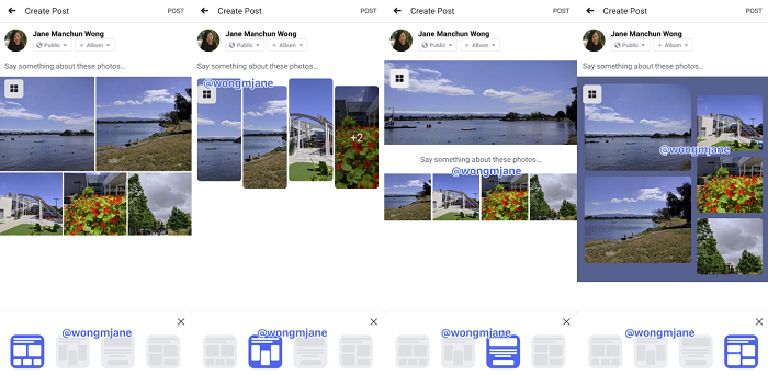 Facebook photo layouts