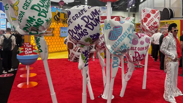 A Spangler Candy Company display at a trade show
