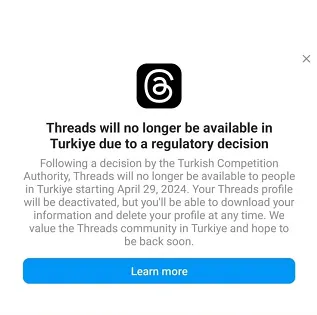 Threads shutdown in Turkey