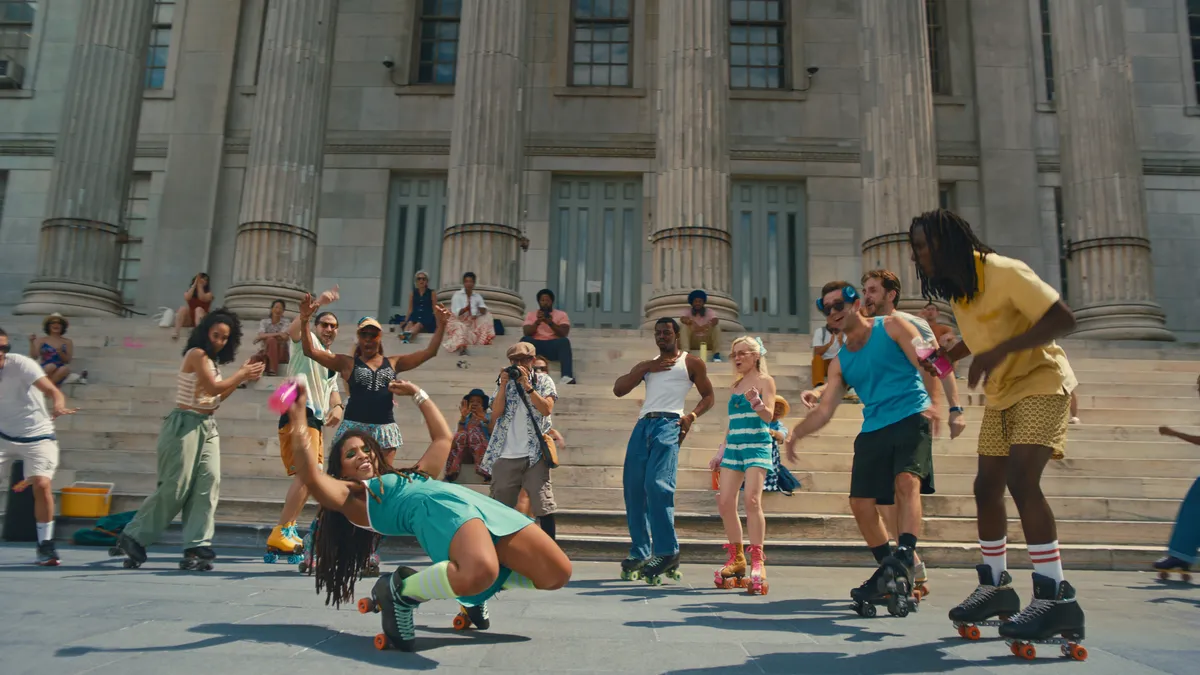 A group of roller skaters in a Vitaminwater ad