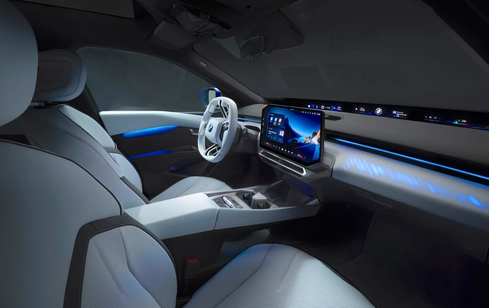 The BMW i3 sedan inside, as it makes its Munich debut in March 2026