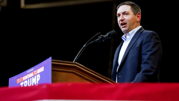 Montana Attorney General Austin Knudsen speaks during a rally for President Donald Trump
