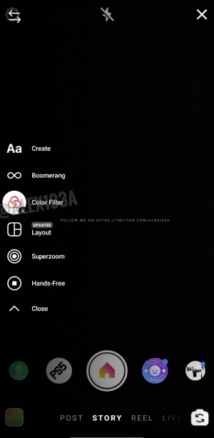 Instagram Stories Color Filter