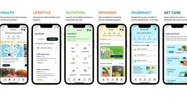 Screenshots of an app.