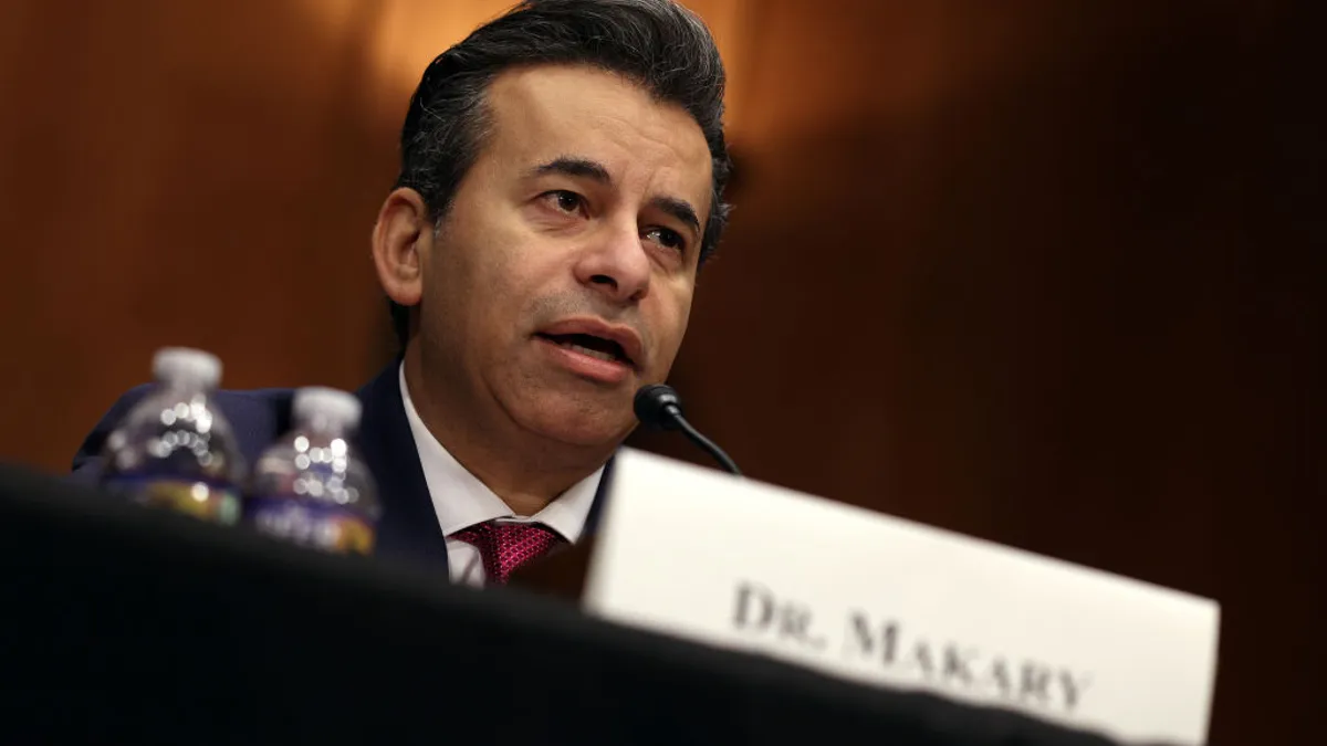 FDA administrator nominee Martin Makary speaks at a Senate confirmation hearing