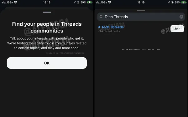 Threads communities
