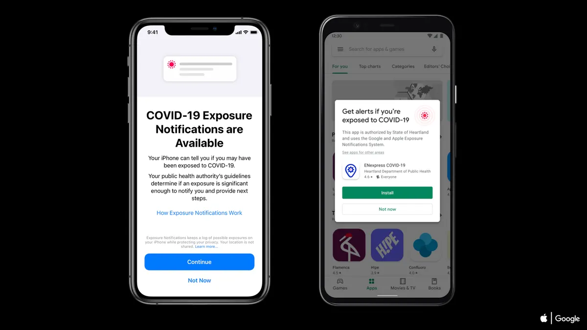 Image of Apple Google COVID-19 exposure notification software