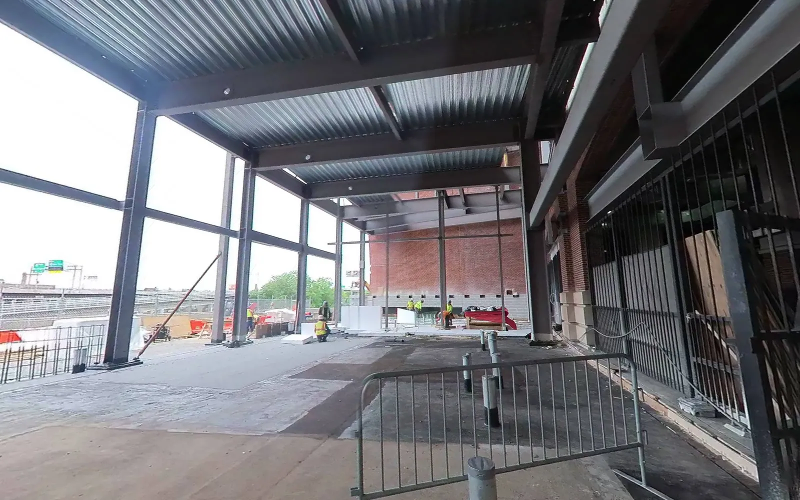 Project teams work on renovations to The Gatehouse, a two-level social space at M&amp;T Bank Stadium in Baltimore.