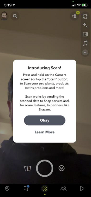 Snapchat Scan update