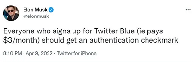 Elon Musk tweet