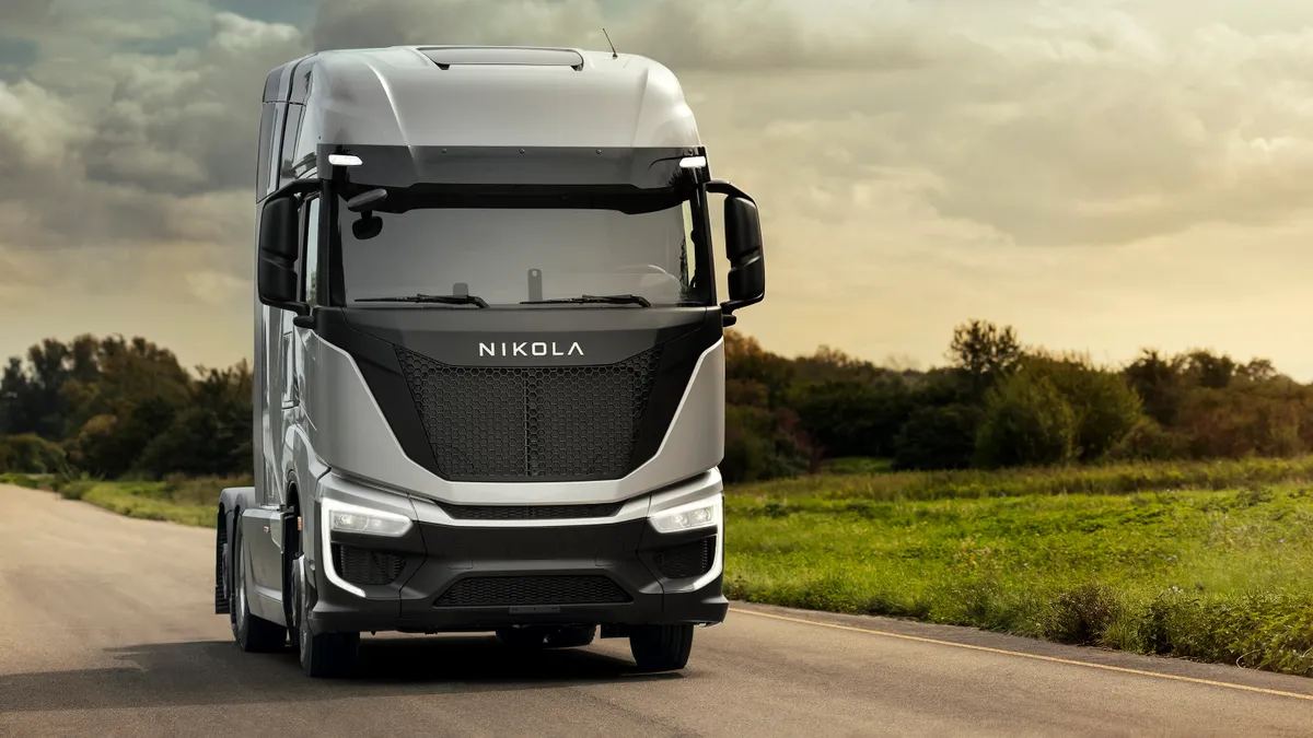 The Nikola Tre fuel cell electric truck.