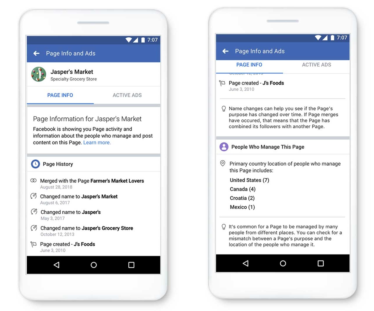 Facebook's new Page authorization tools (screenshots)