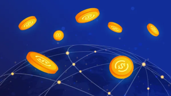 An illustration by Visa on the news the company became the"first major payments network to settle transactions in US coin" on March 29, 2021.