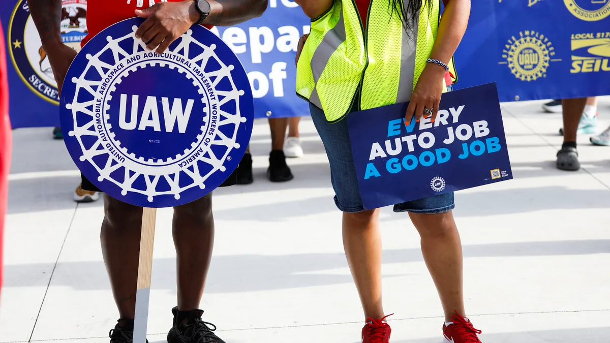 UAW strike signage